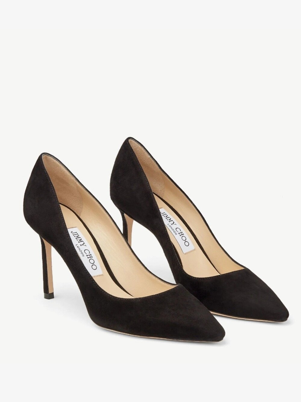 Jimmy Choo Romy 85mm Black Suede Pointed Pumps